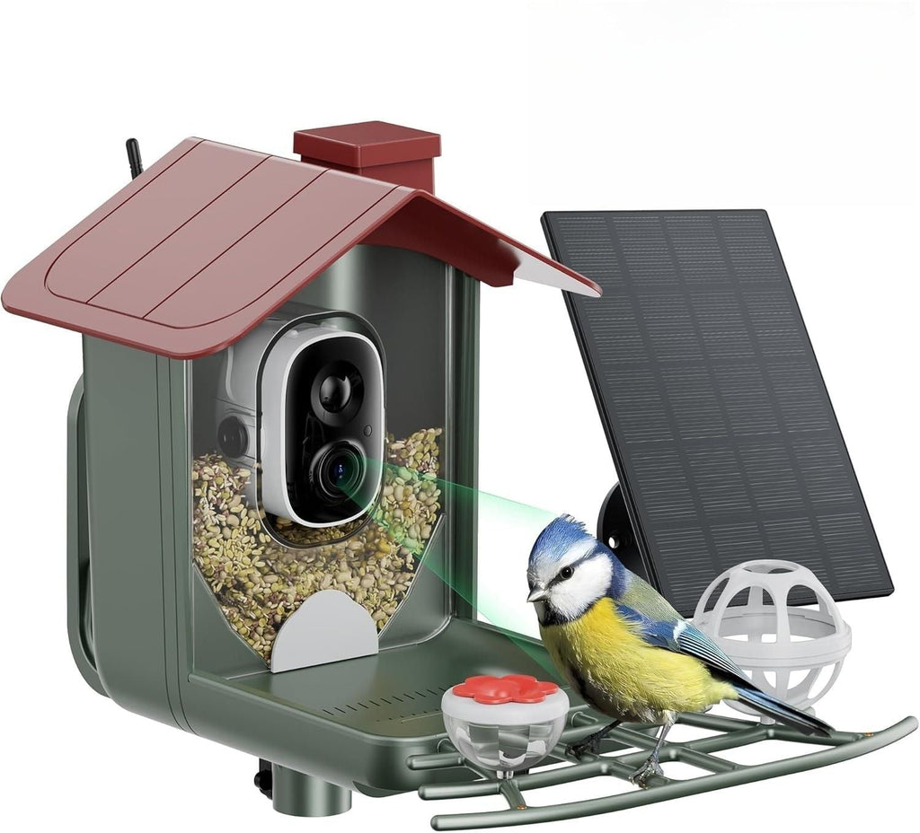 Solar Bird Feeder with 2K HD Camera and AI Recognition