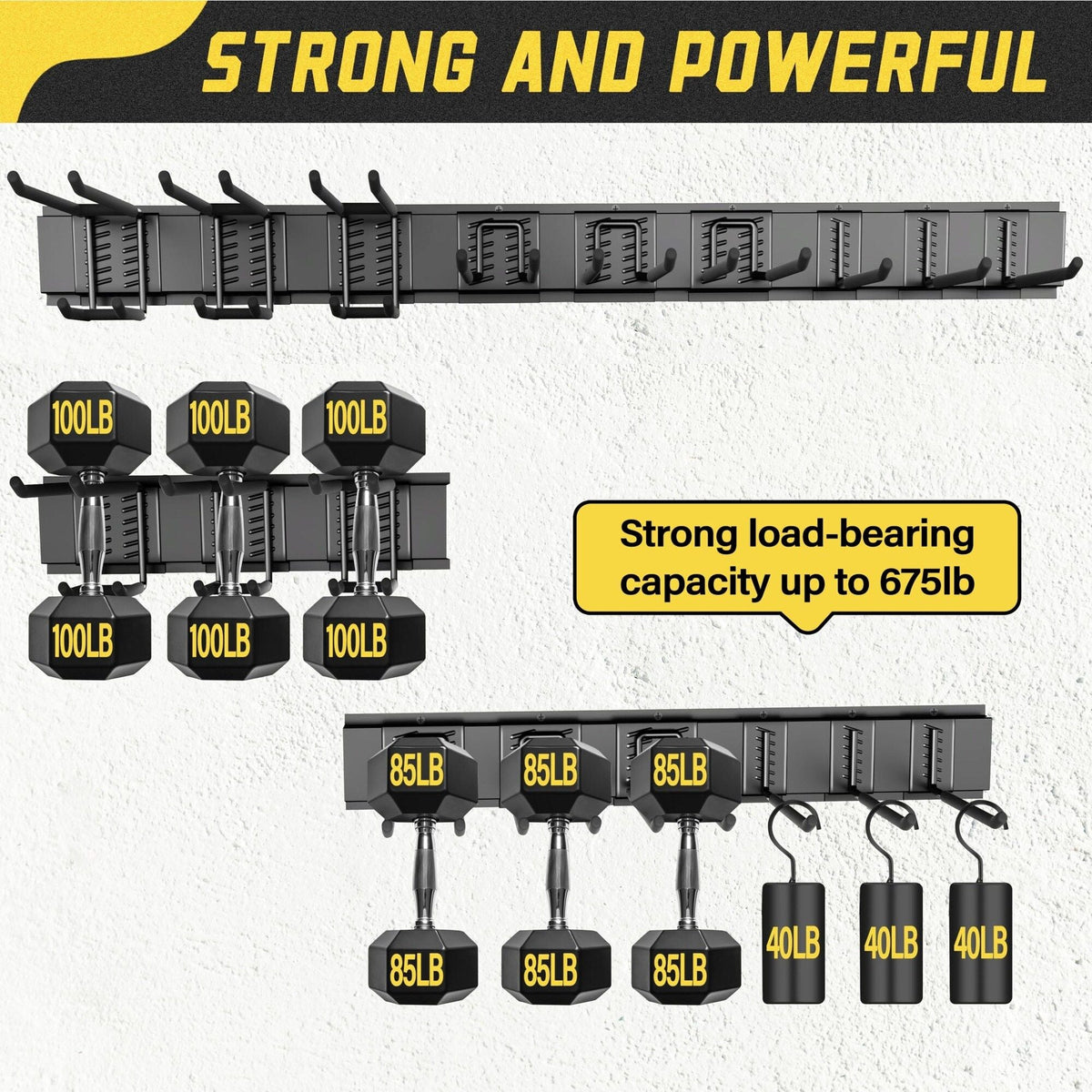 Garage Wall Organizer 15-Piece 48-Inch Tool Rack System