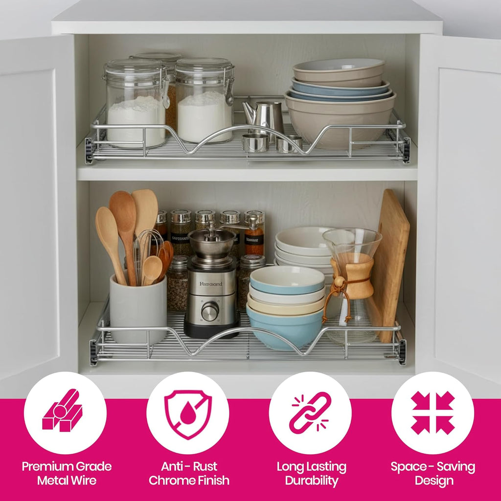 Pull-Out Cabinet Organizer Chrome
