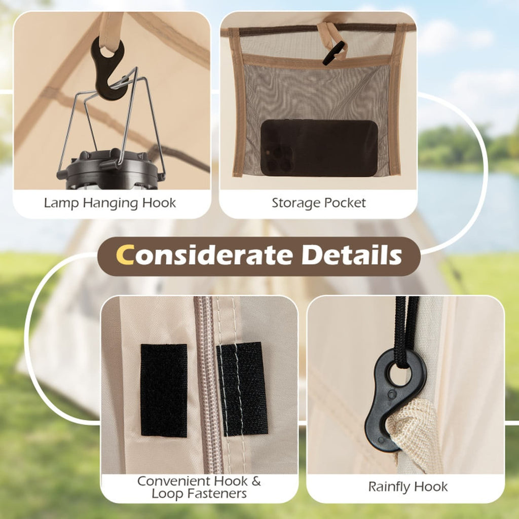 Pop-Up 4-Person Camping Tent with Removable Rainfly and Carry Bag