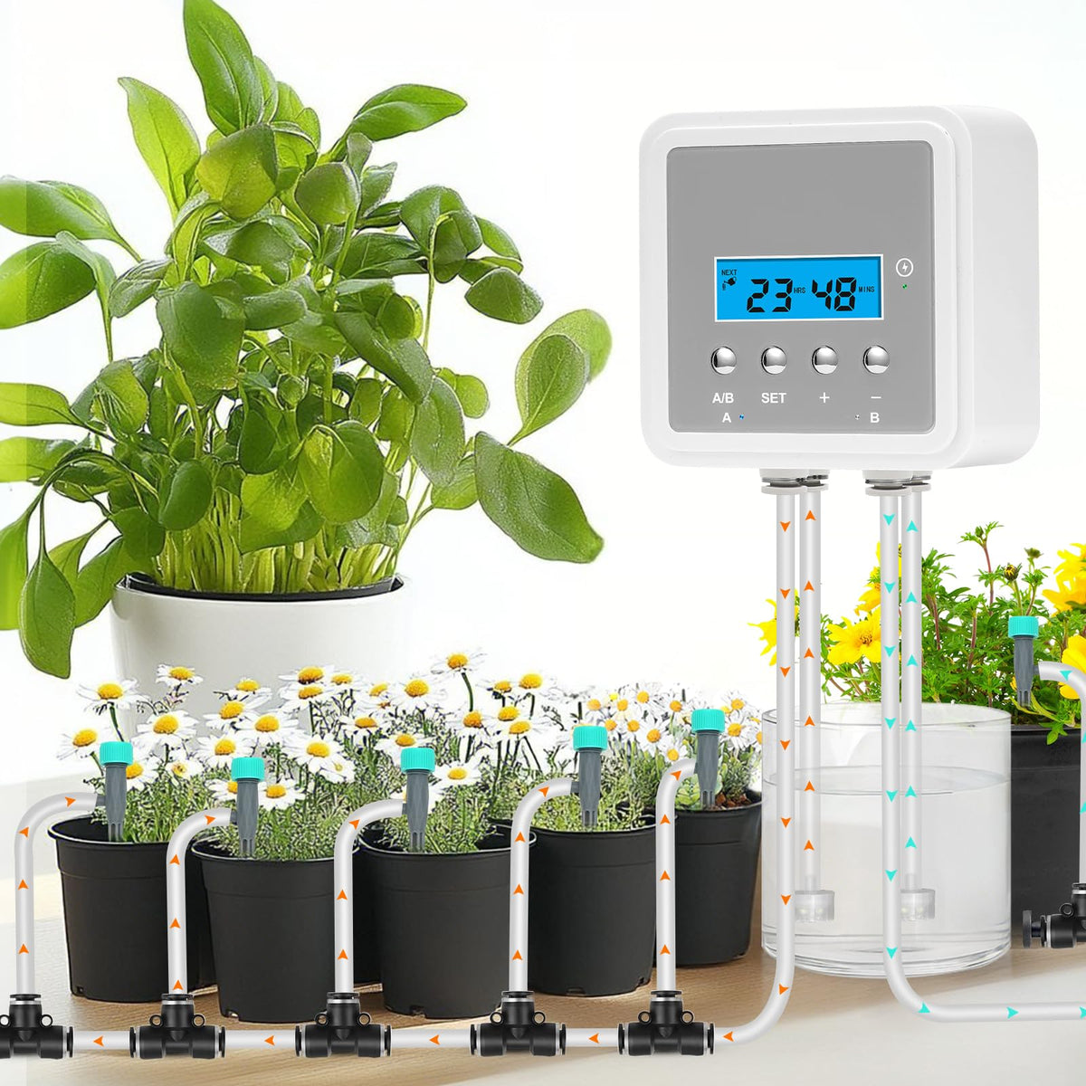 Smart Automatic Plant Watering System for 20 Pots Dual Pump Kit