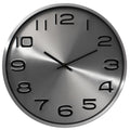 Modern Round Analog Wall Clock Silver