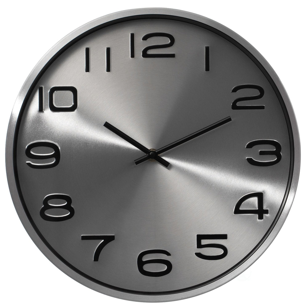 Modern Round Analog Wall Clock Silver