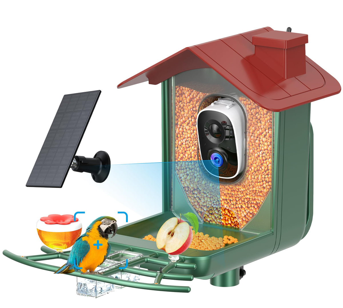 Smart Solar Bird Feeder with 2K HD Camera and AI Recognition
