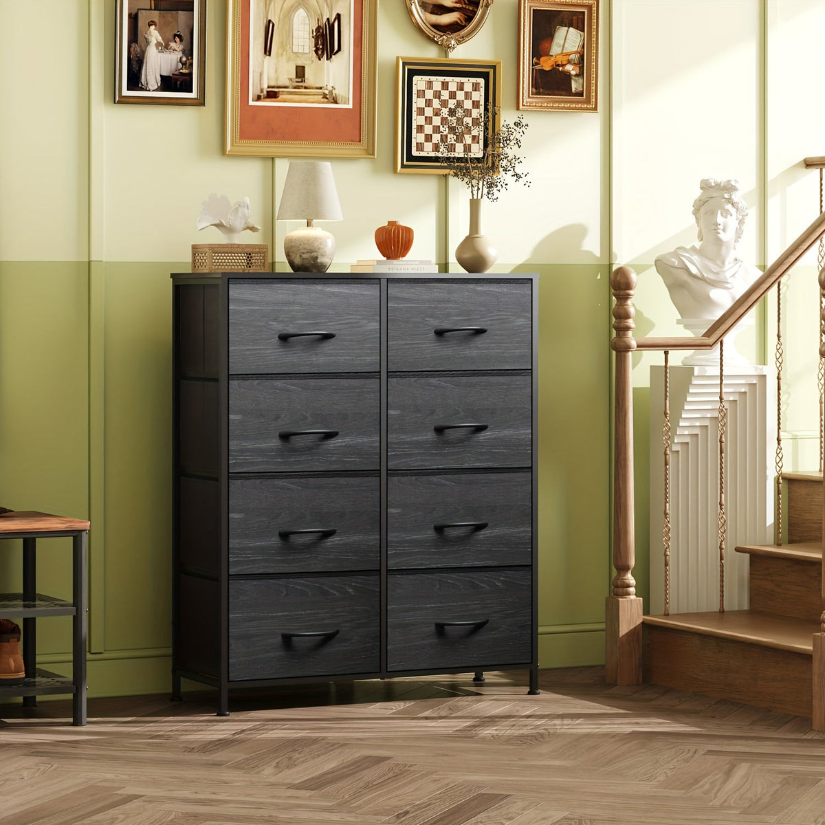 9-Drawer Fabric Dresser Storage Cabinet with Metal Frame