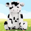 Stuffed Animal Black-and-White Cow in 16-Inch Size with Plush Fur and Care for Character Display, Room Decor and Gift Present